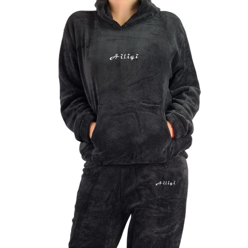 Pijama Mujer Polar Invierno Con Gorro Excelente Calidad 1763-1