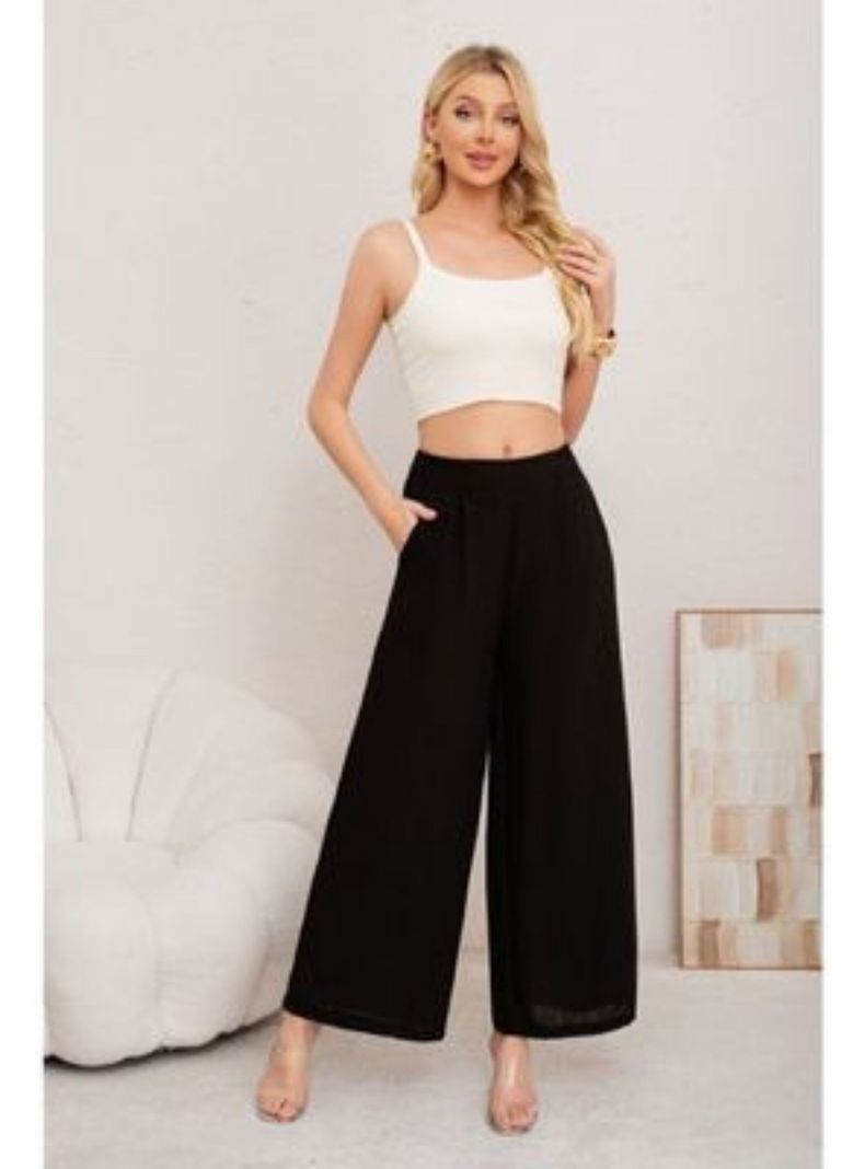 Pantalon Palazzo Mujer Verano Casual Pretina Alta Jaspeado 3010