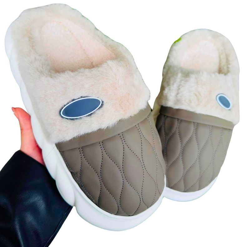 Pantufla Zapato Descanso Hombre tipo Eco Cuero Suela Confortable. 438