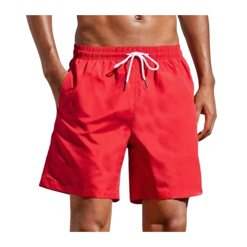 Traje De Baño Hombre Forro Malla Colores Liso 205-1