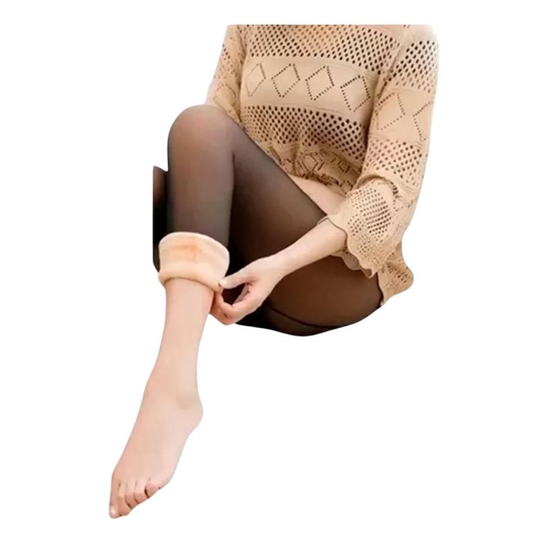 Calza Efecto Piel Mujer Invierno Forro Piel-0