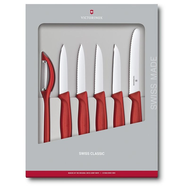 Set cuchillos mondadores rojo Victorinox 6 un-0