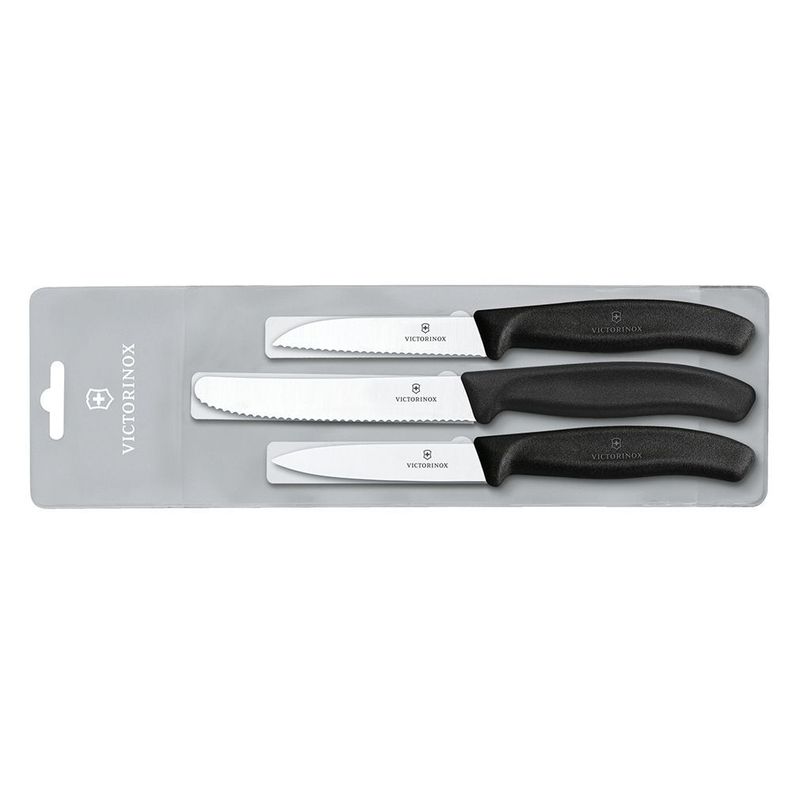 Juego Cuchillos Verdura color Negro. Victorinox-0