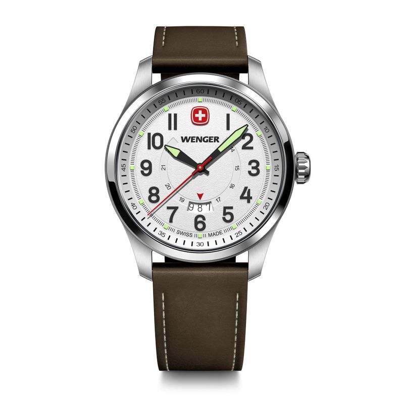 Reloj Terragraph 43 mm correa cuero café Wenger-0