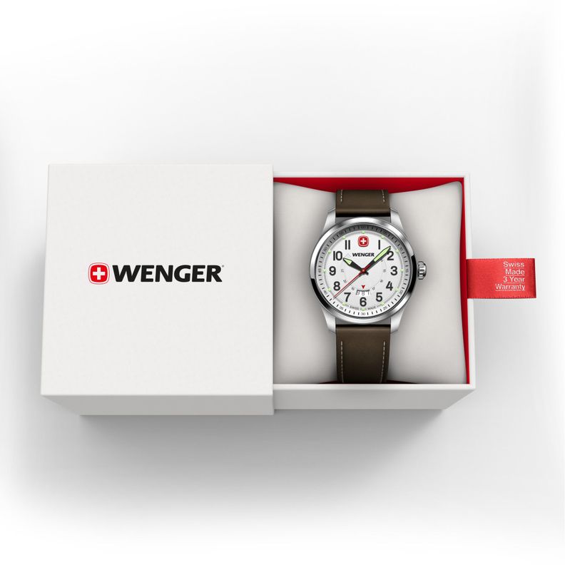 Reloj Terragraph 43 mm correa cuero café Wenger-2
