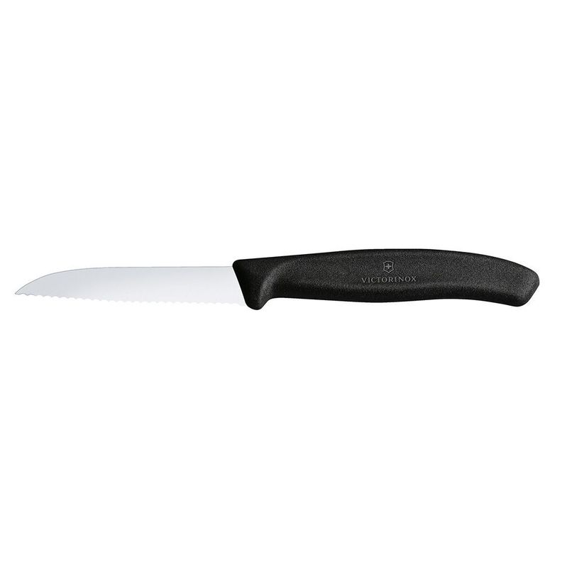 Cuchillo clásico dentado Negro 8 cm Victorinox-0