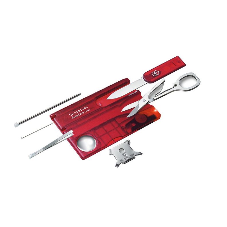Navaja Swisscard Lite color Rojo Transparente Victorinox-1