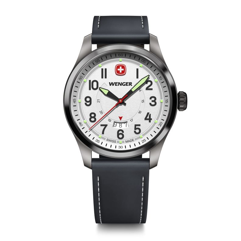 Reloj Terragraph caja negra 43 mm Wenger Blanco