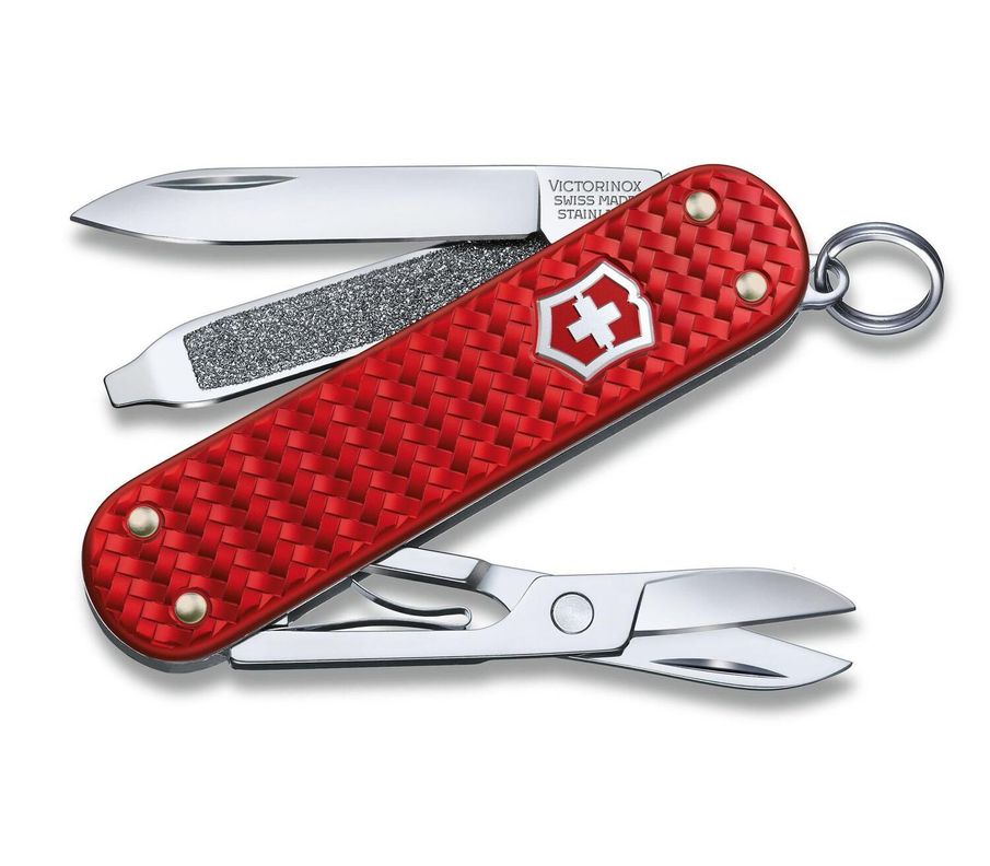 Navaja Pequeña Classic Precious Alox Rojo-0