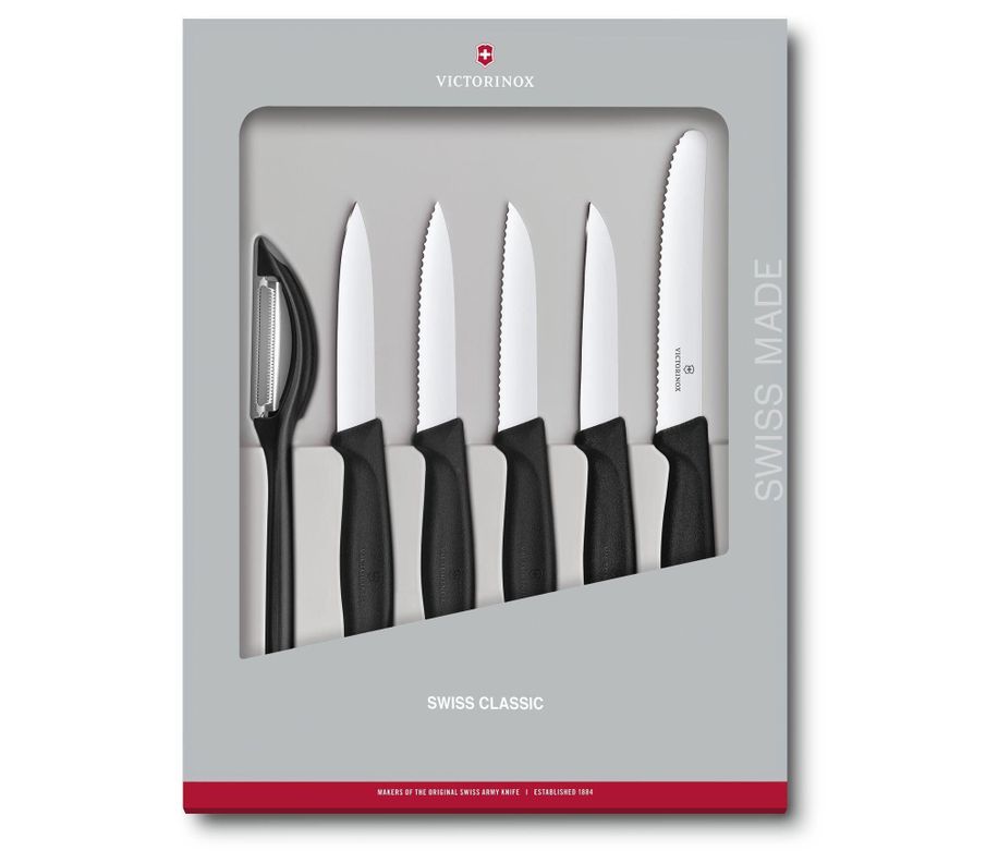 Set cuchillos mondadores negro Victorinox 6 un-0