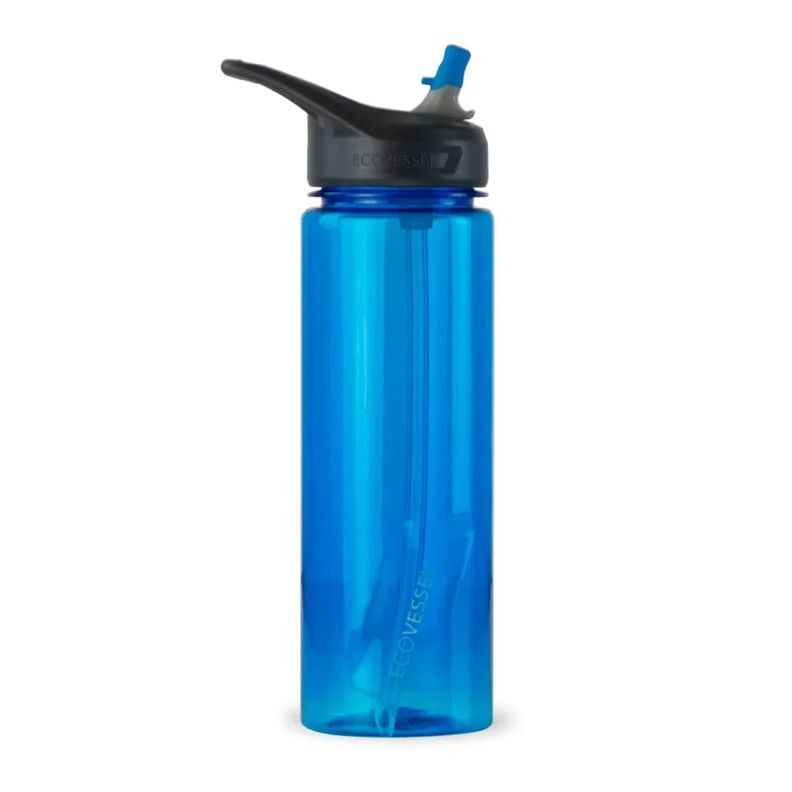 Botella deportiva bombilla 709 ml The Wave Azul.-0