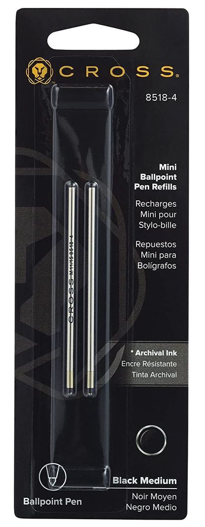 Pack Repuestos Mini Bolígrafo Cross Negro Mediano.-0