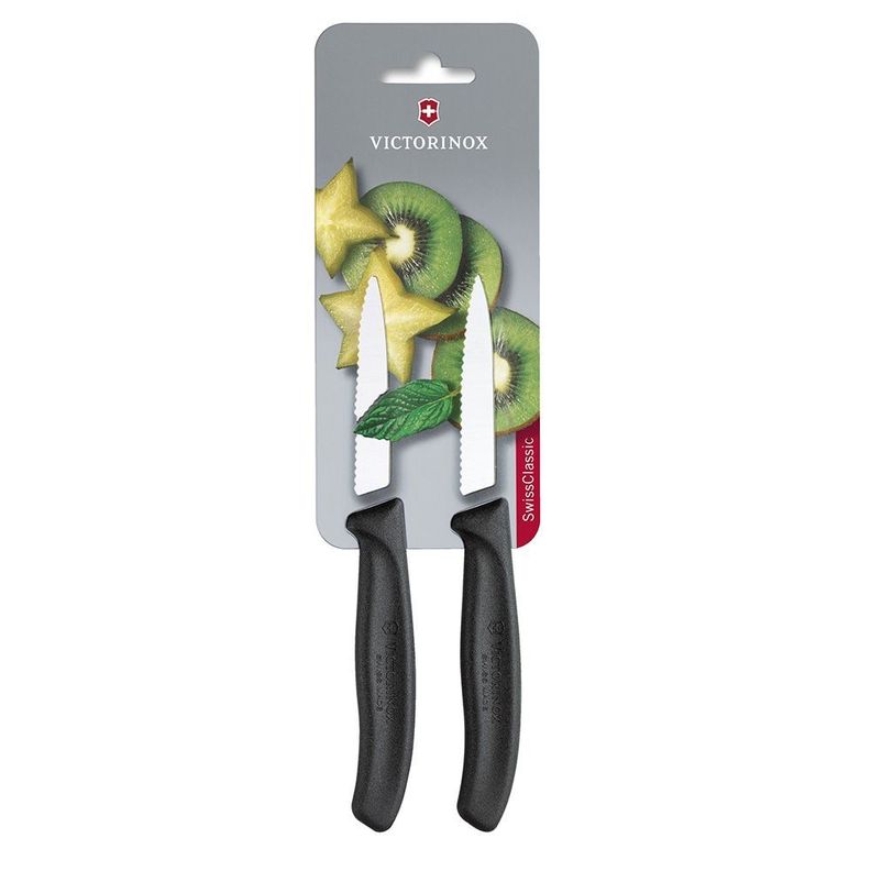 Cuchillo verdura dentado negro 8 cm Victorinox-0