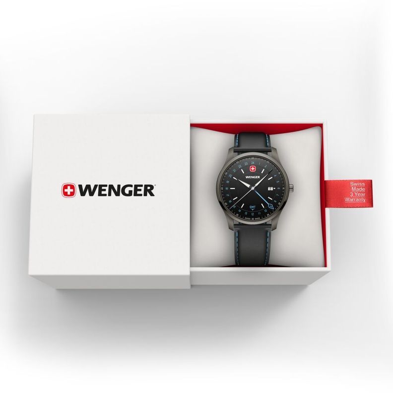 ウォマトロン Reloj City GMT 42 correa cuero negro Wenger Victorinox | Paris.cl