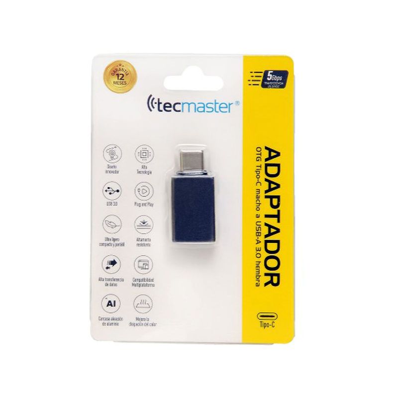 Adaptador OTG Tipo-C Macho A Usb 3.0 Hembra TM-100532-GF-2