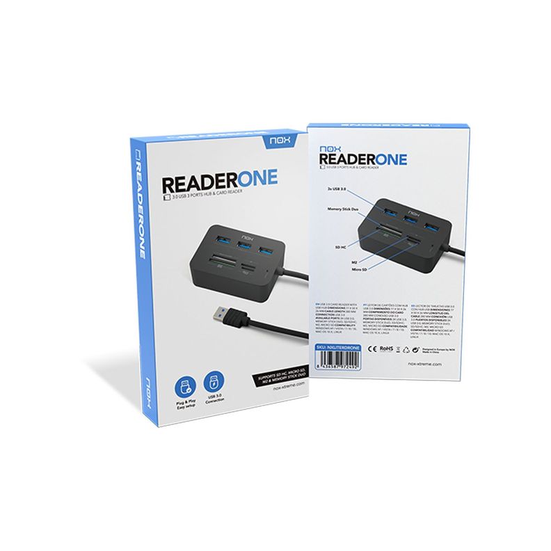 Lector de tarjetas Nox Reader One + Hub USB 3.0-1