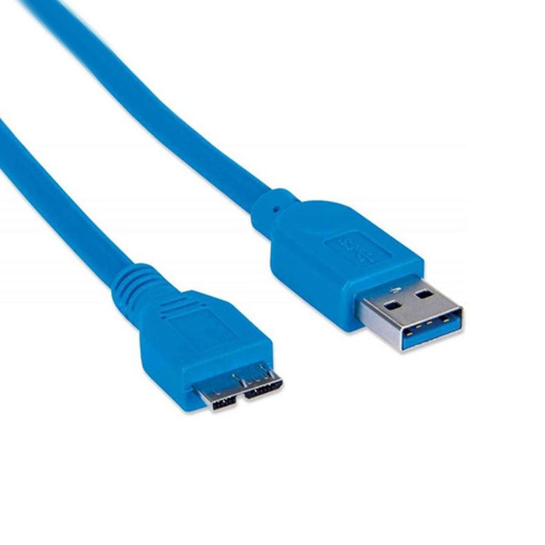 Cable Usb 3.2 Macho a Micro-b Macho 0.5 cm Azul Manhattan-0