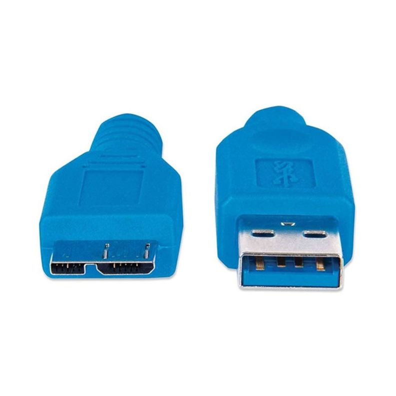 Cable Usb 3.2 Macho a Micro-b Macho 0.5 cm Azul Manhattan-2