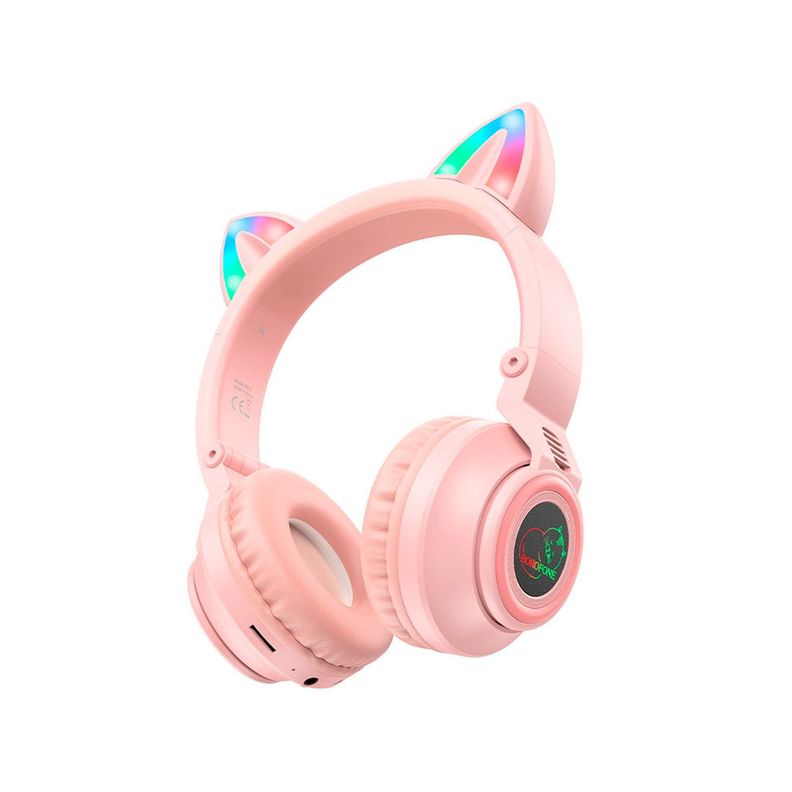 Audífono Kitty Bluettoth Borofone Bo18 Pink-0