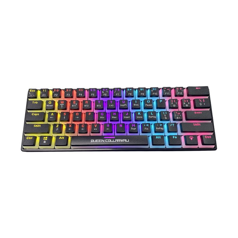 Teclado Gamer Inalámbrico 60% QK-61P8 SW Azul Ingles-0