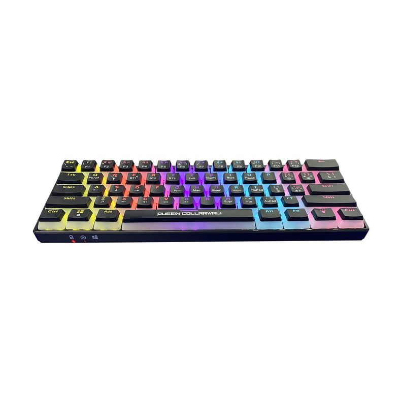 Teclado Gamer Inalámbrico 60% QK-61P8 SW Azul Ingles-1