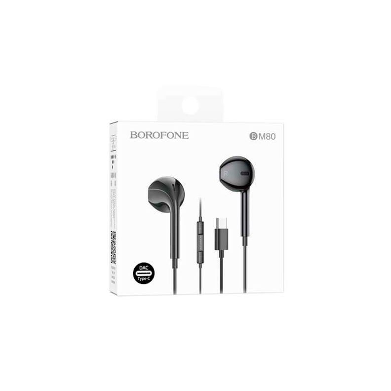 Audífono Tipo C BM80 Black - Borofone-2