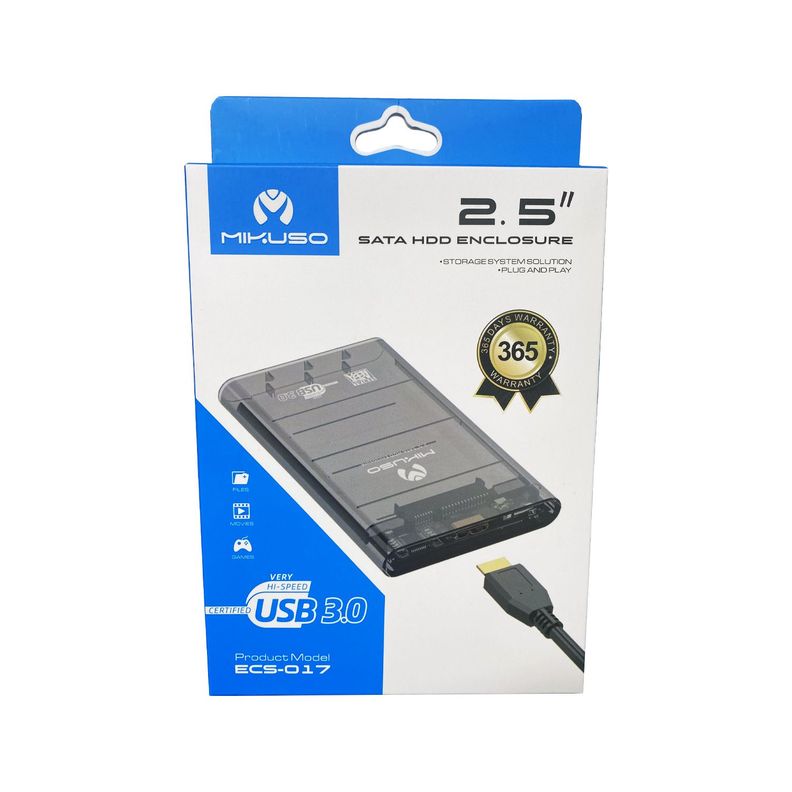 Cofre Para Disco Duro 3.0 Transparente Mikuso Ecs-017-3