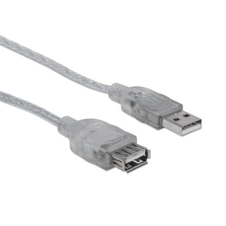 Cable Extension Usb 2.0 Plateado 1,8 Mts 336314 - Crazygames-0
