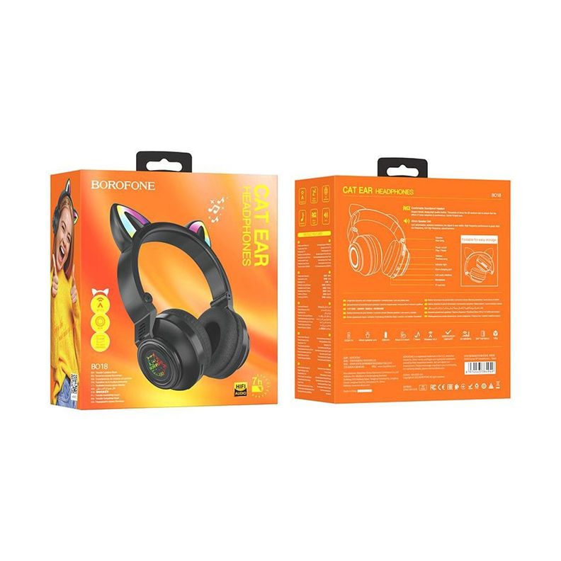 Audífono Kitty Bluettoth Borofone Bo18 Black-2
