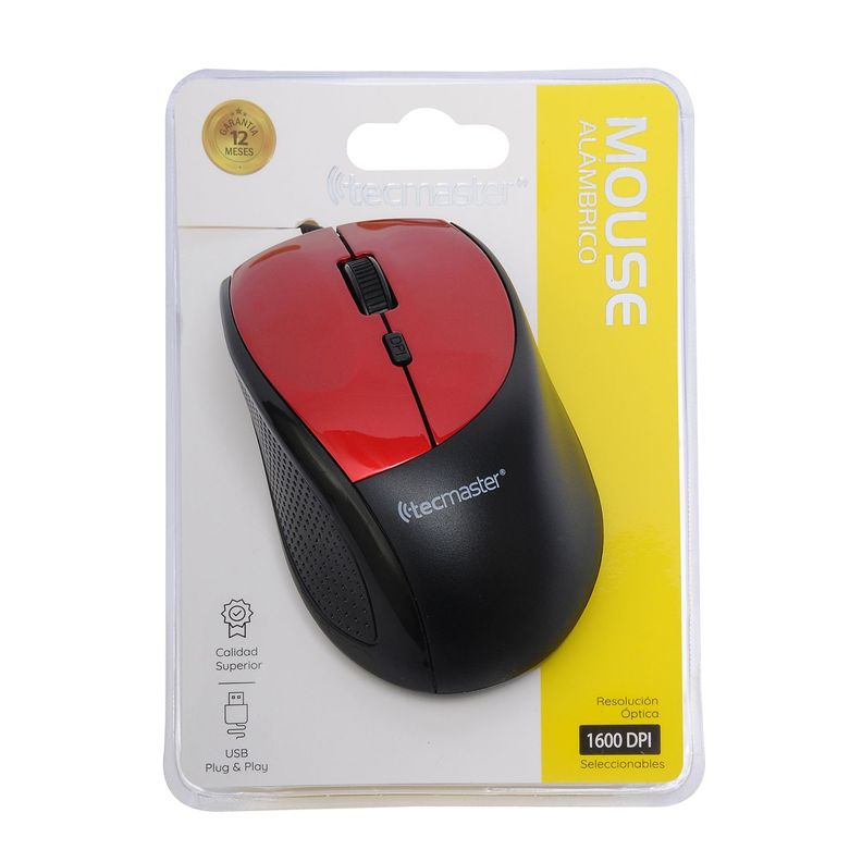 Mouse Cableado DPI Ajustable TM-MO360 Rojo - Crazygames-2