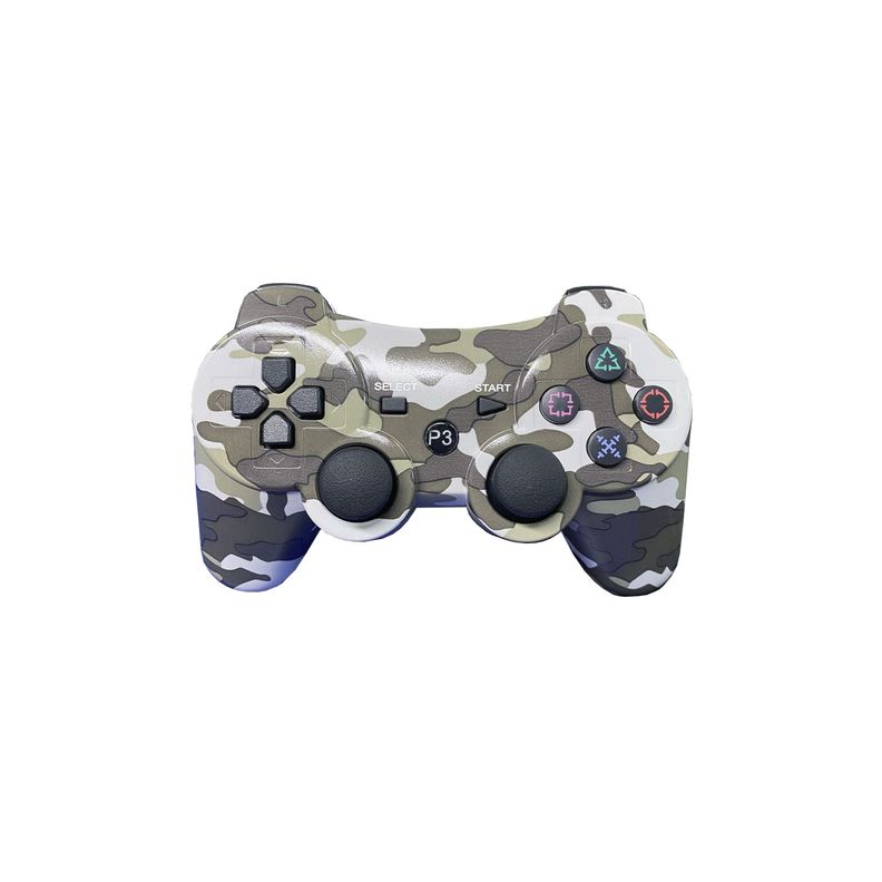Control Joystick Compatible Ps3 Camu Grey + Cable Carga-0