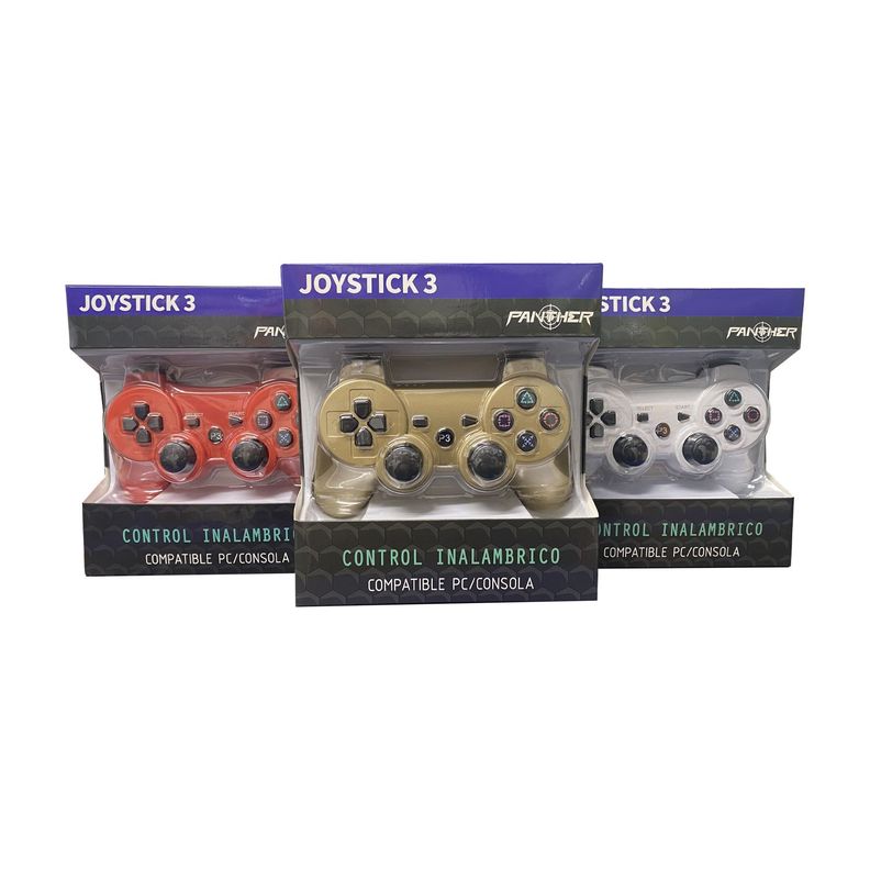 Control Joystick Compatible Ps3 Camu Grey + Cable Carga-1