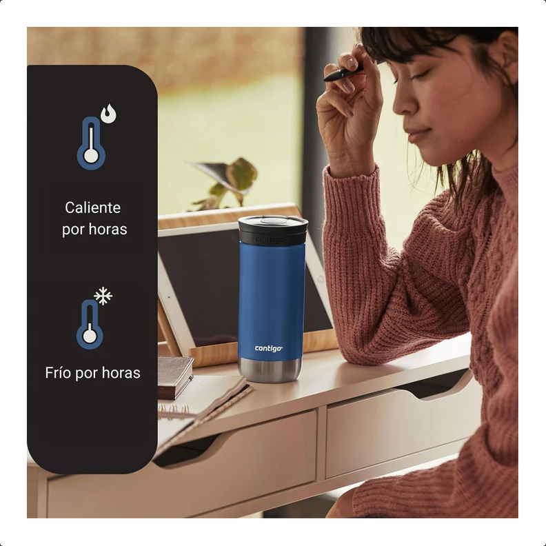 Vaso térmico Contigo Huron 2.0 liso color blue corn 473ml-5