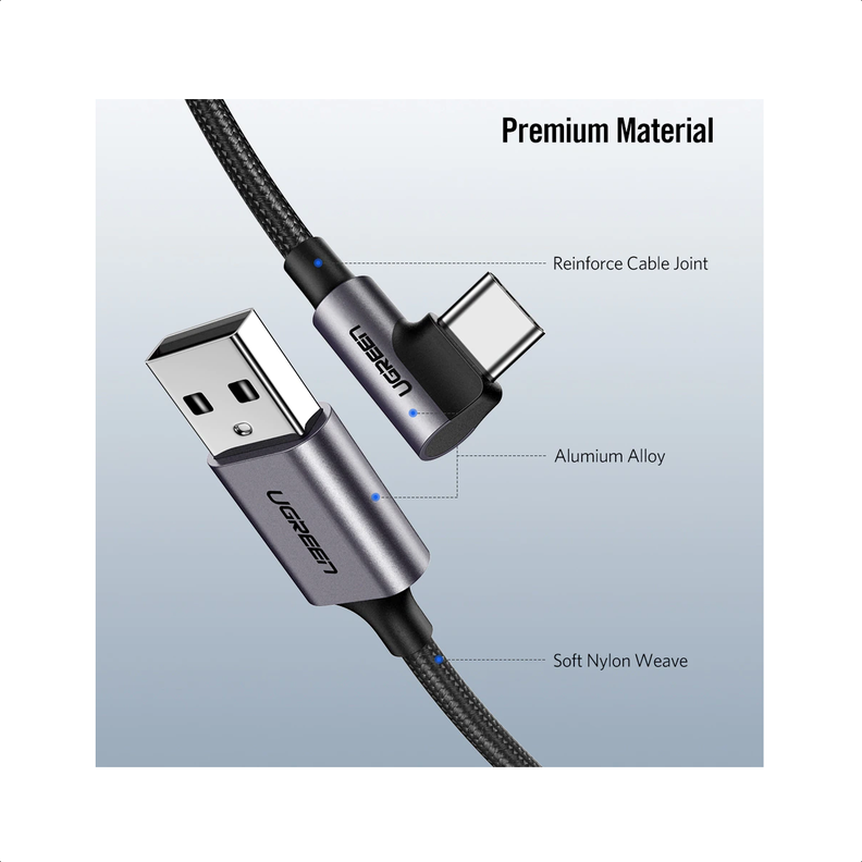Cable USB a USB tipo C 90° 60w 2 Metros UGREEN -5
