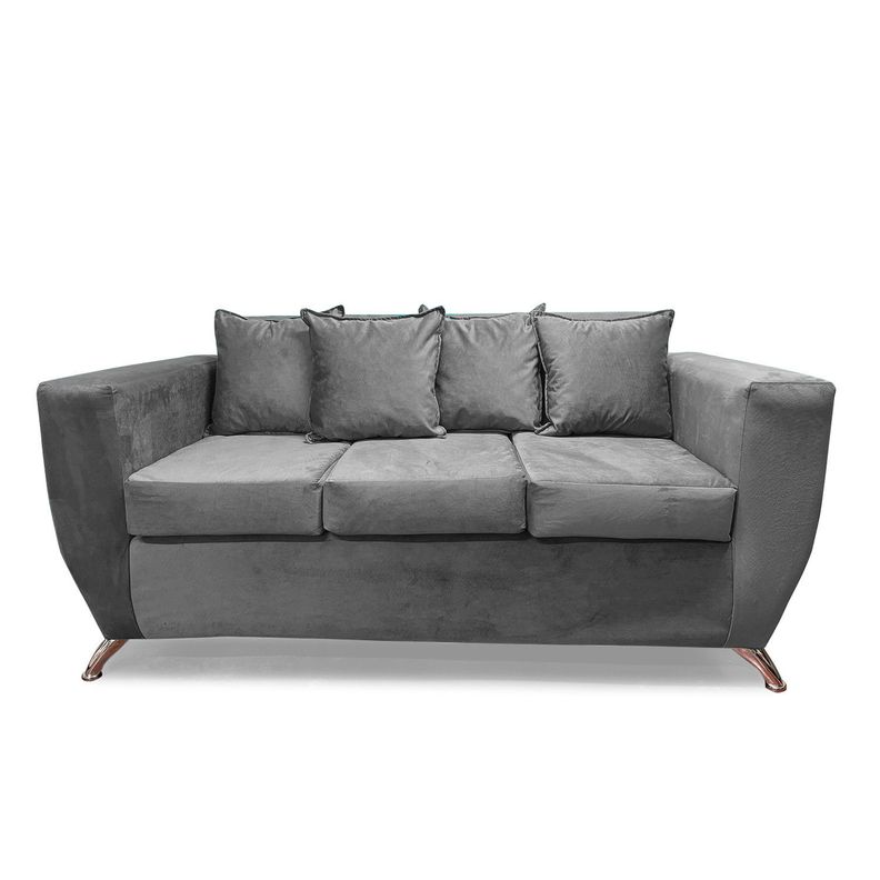 Sofa Napoli 3 cuerpos felpa Gris
