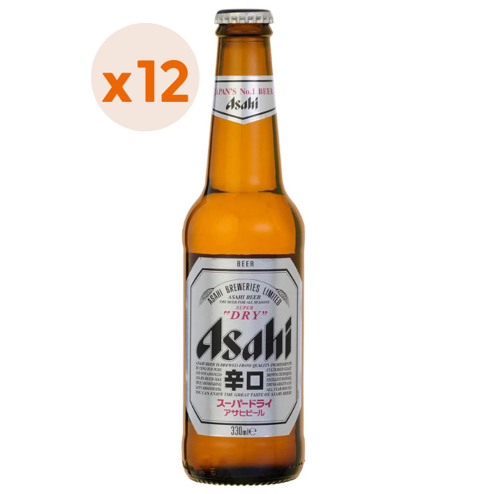 12X Cerveza Asahi Botellín 5,2° 330Cc-0