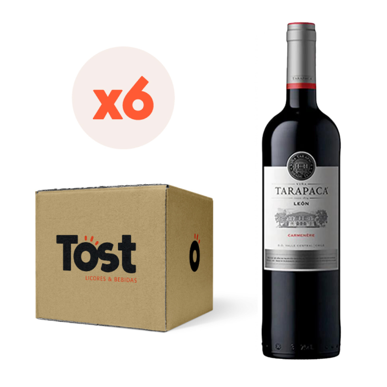 6x Vino Tarapacá León Carmenere 12° 750cc-0