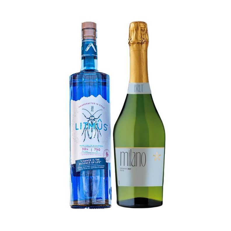 Licor Litmus 750cc + Espumantes Milano Brut 750cc-0