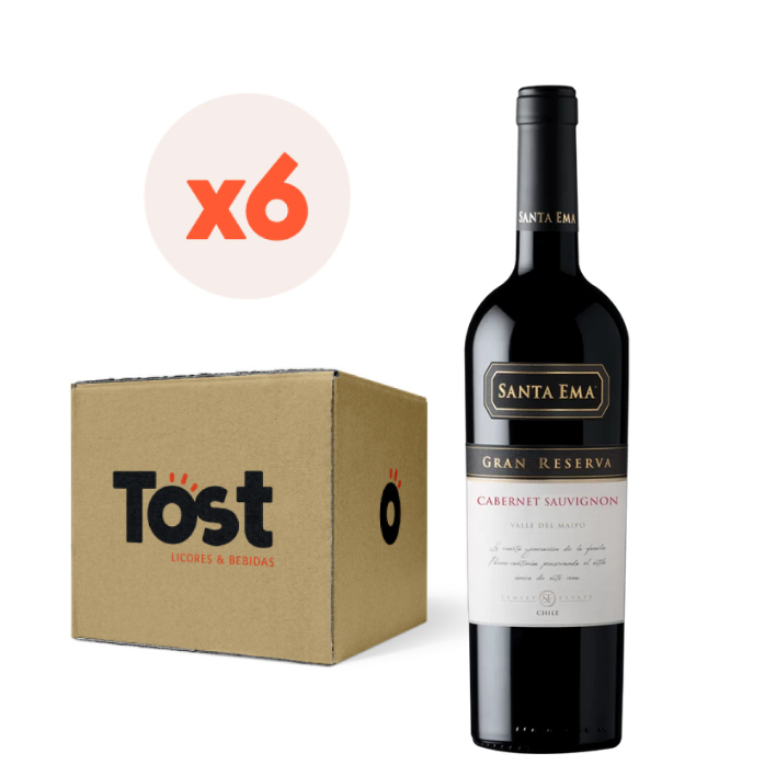 6x Vino Santa Ema Gran Reserva Carmenere 14° 750cc-0
