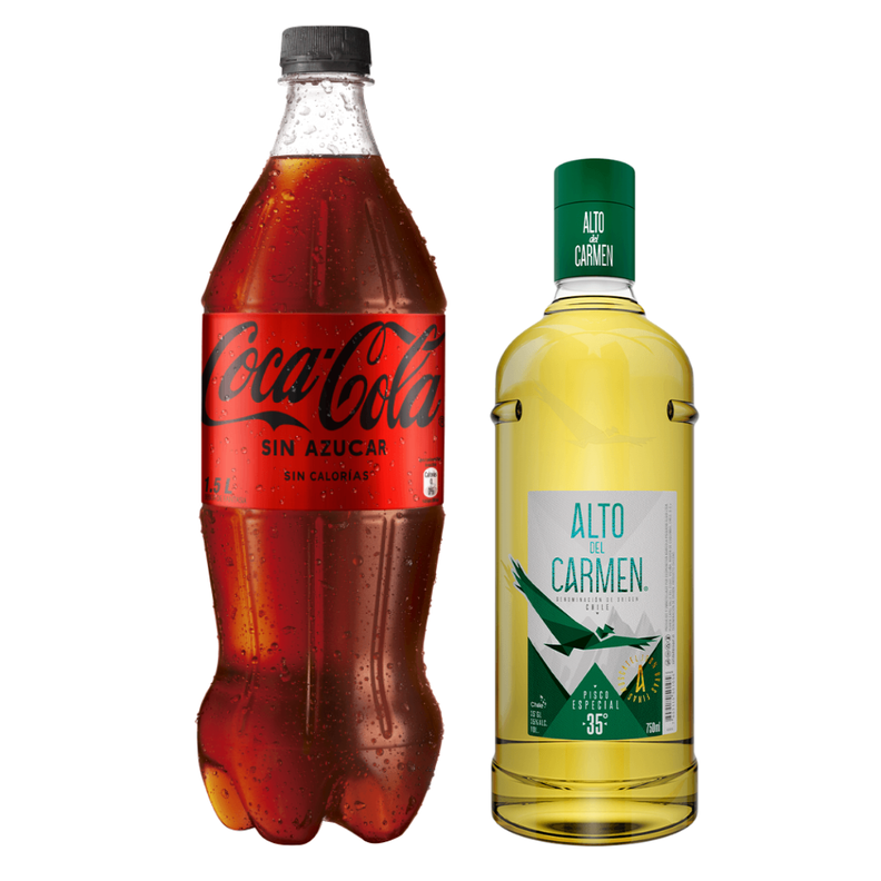 Pisco Alto Del Carmen 1000cc + Bebida Coca Cola S/A 1500cc-0