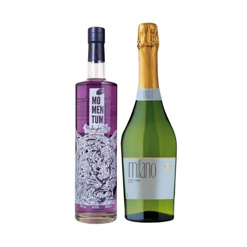 Licor Momentum Midnight Blue + Espumantes Milano Brut 750cc-0
