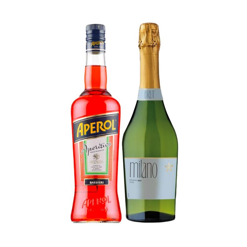 Licor Aperitivo Aperol 750cc + Espumante Milano Brut 750cc-0