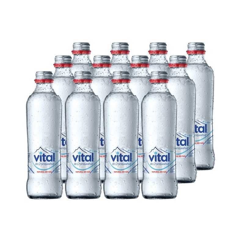 12x Agua Vital Sin Gas Botella Vidrio 330cc-0