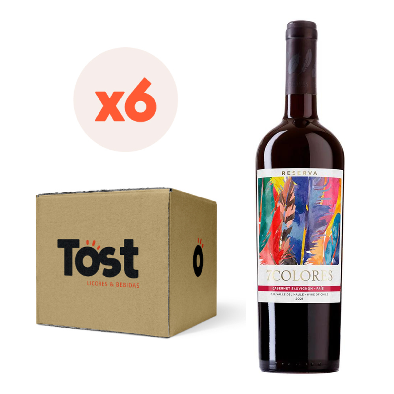 6x Vino 7 Colores Reserva Cabernet Sauvignon / Pais-0