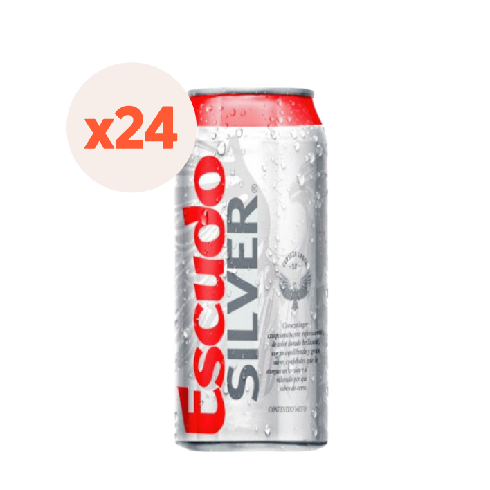 24x Cerveza Escudo Silver Lata 5° 473Cc-0