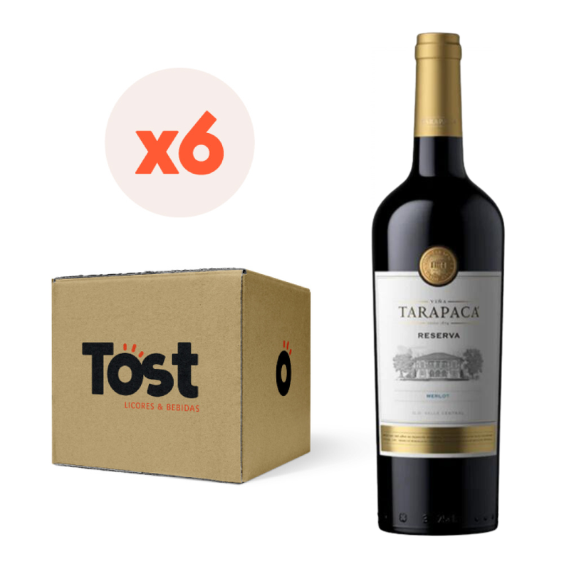 6x Vino Tarapacá Reserva Merlot 750cc-0