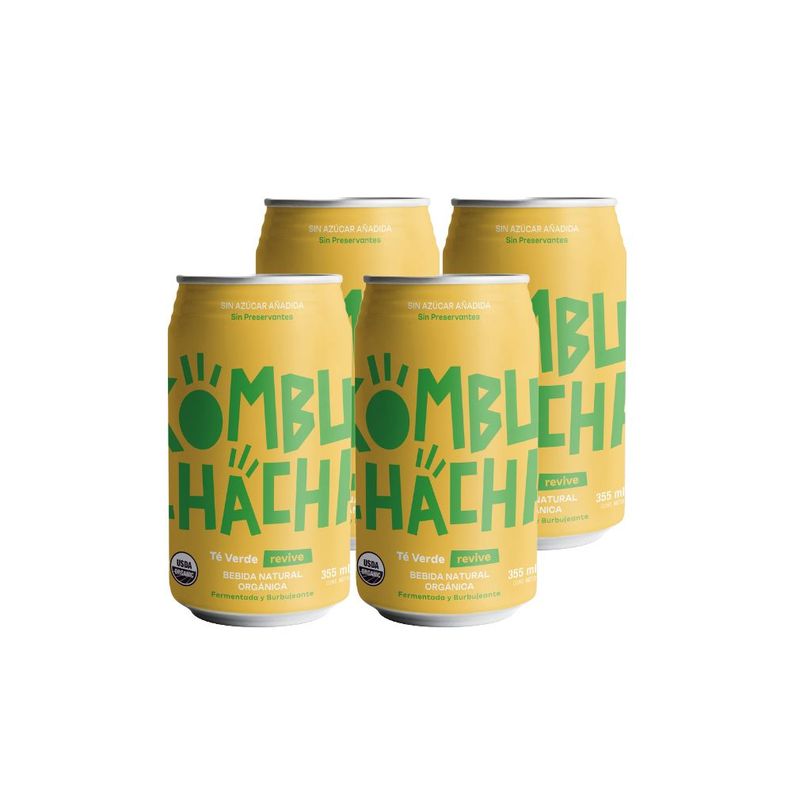 4x Kombuchacha Té Verde Lata 350cc-0