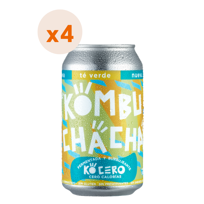 4x Kombuchacha Té Verde Lata 350cc-1