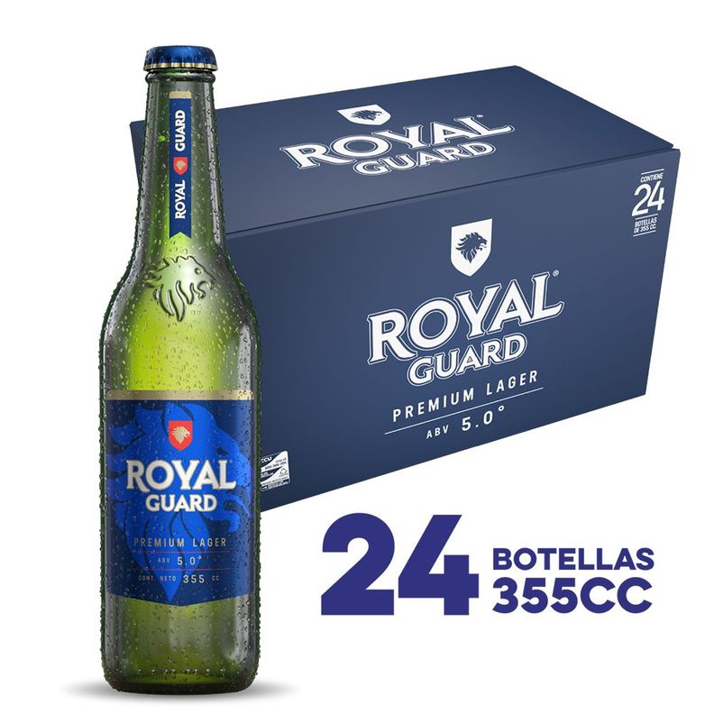 24X Cerveza Royal Guard Botellín 5° 355Cc-0