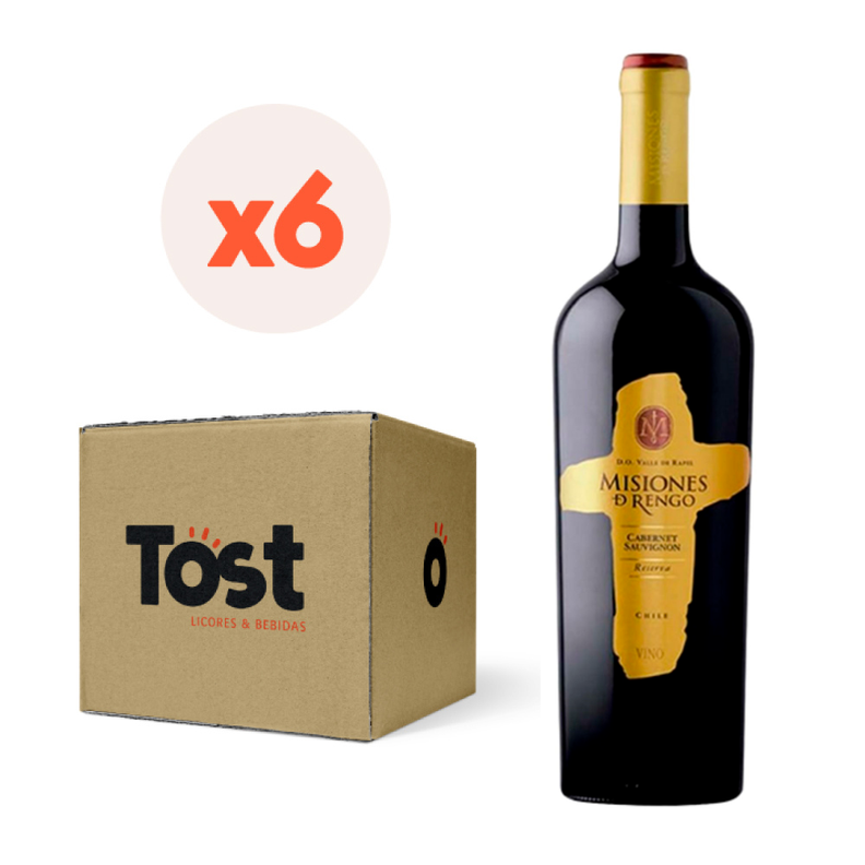 6x Vino Misiones De Rengo Reserva Cabernet 750cc-0